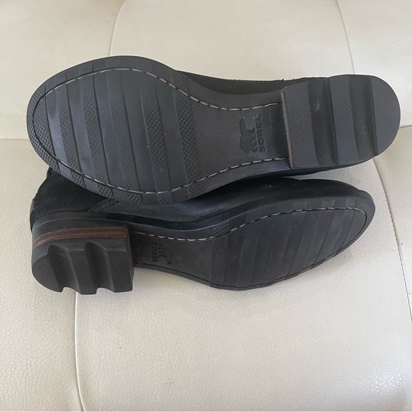 Sorel women’s Lolla Black Ankle Boots Nubuck leather and suede size 8 side zip - Picture 14 of 16